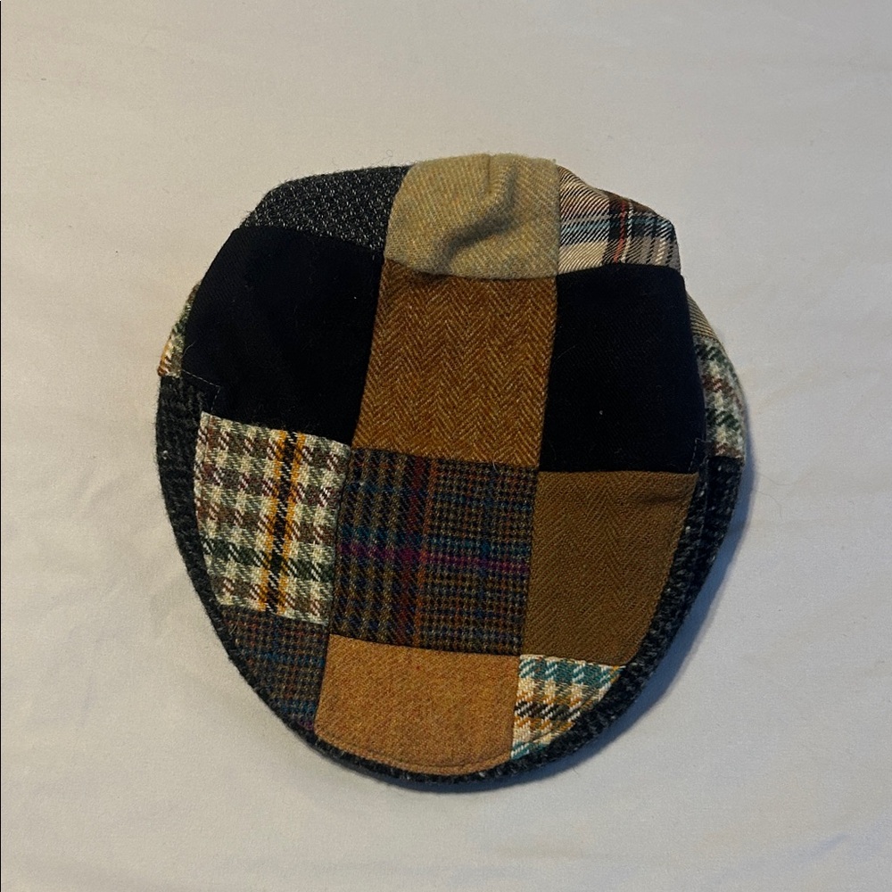 MizenHead Wool Plaid Patchwork Newsboy Style Cap Hat
